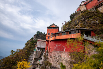 Street view local visitor and tourist Wudang shan Mountains.