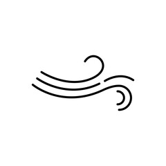 Wind line icon breeze air logo. Wind fart blow vector icon symbol motion design
