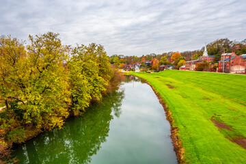Fototapeta premium Historical Galena Town view at Autumn in Illinois of USA