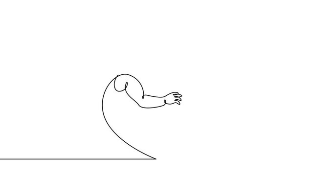 Self drawing simple animation of single continuous one line drawing parent, happy, love, mother, child, family, mom, motherhood, holding . Drawing by hand, black lines on a white background.. 
