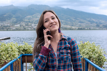 Young girl talking on mobile phone