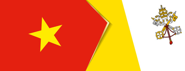 Vietnam and Vatican City flags, two vector flags.