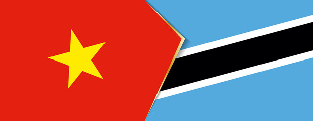 Vietnam and Botswana flags, two vector flags.