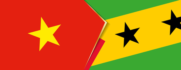 Vietnam and Sao Tome and Principe flags, two vector flags.