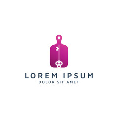 kitchen and key negative space logo design