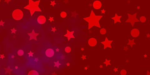 Light Pink, Red vector template with circles, stars.