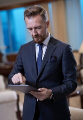 business man using tablet computer