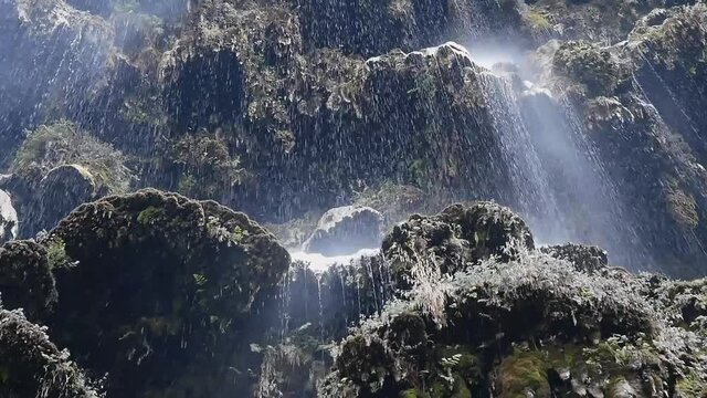 Patna Waterfall in the foothills of the Himalayas near Rishikesh in India