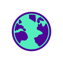 planet earth. Lineal color. Space science astronomy icon symbol. Vector Illustration.