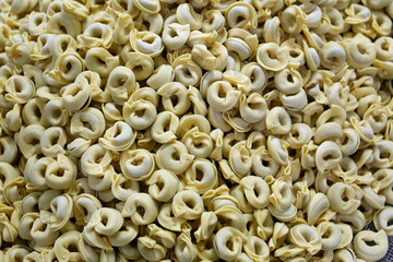 Pasta in Italian restaurant. 
Spaghetti with background