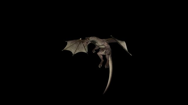 Dragon waving wings, transparent background