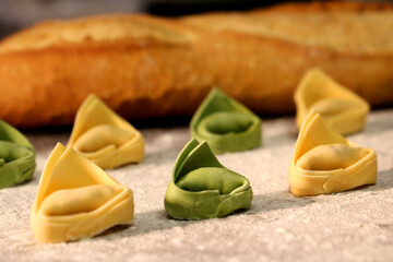 Pasta in Italian restaurant. 
Spaghetti with background