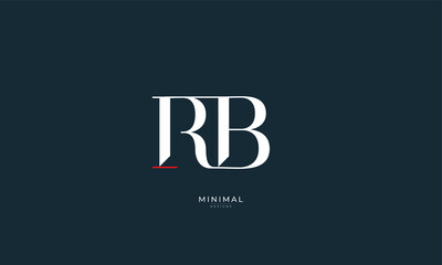 Fototapeta na wymiar Alphabet letter icon logo RB