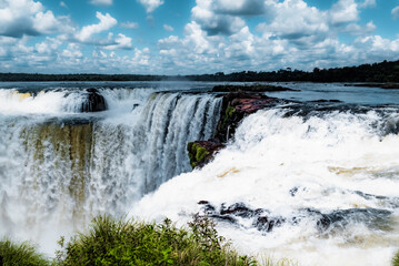 waterfall on the river iguazu falls 