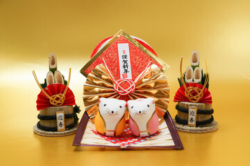 丑年の年賀状・新年素材（2021年新年干支）