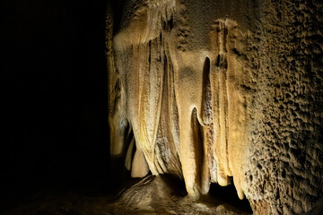 Interior view of the Mammoth cave in the Republic of Crimea, Russia. October 2, 2020