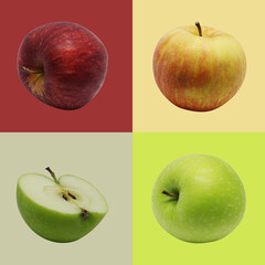 Apples on white. This file is cleaned, retouched and contains clipping path.