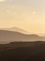 sunset in the mountains