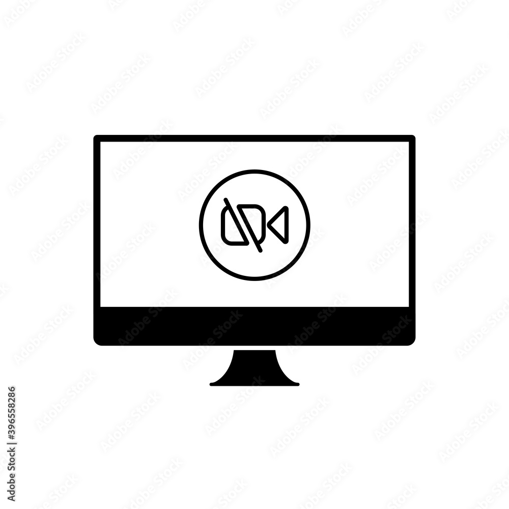 Poster adjustable icon of the real video error line, no access to video, the camera is disabled.
