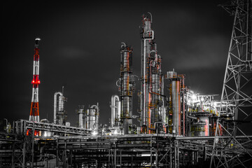 京浜工業地帯の工場夜景