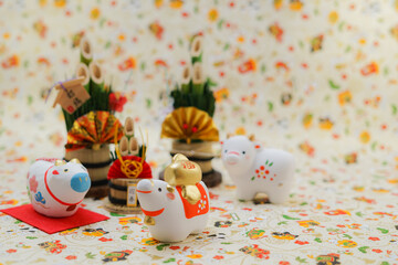 丑年の年賀状素材（2021年新年）