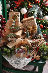 creative diy gift boxes for Christmas in vintage style