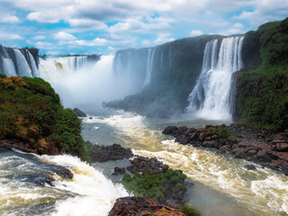 waterfall on the river iguazu falls 