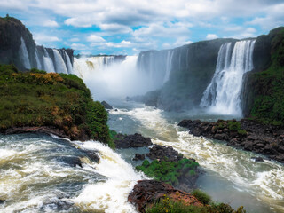 waterfall in the mountains iguazu falls 