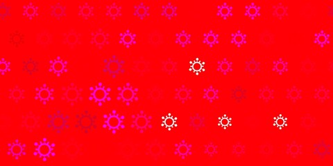 Light pink, yellow vector backdrop with virus symbols.