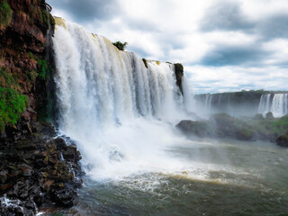 waterfall in the mountains iguazu falls 