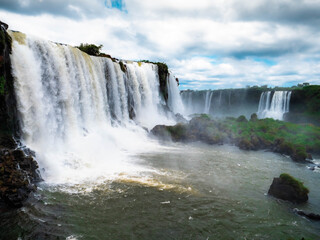 waterfall in the mountains iguazu falls 