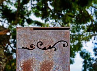 Ornamental detail landmark in public square, Sao Joao del Rei, Brazil