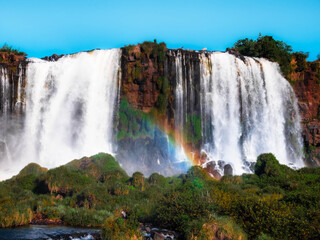 waterfall and rainbow iguazu falls 