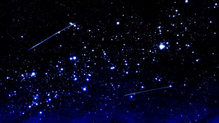 流れ星と天の川銀河と満天の星空の背景イメージ素材