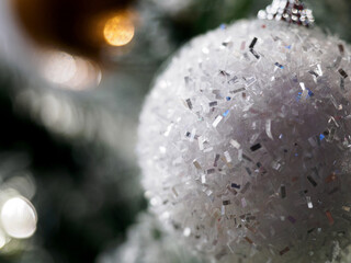 White sparkling Christmas tree decoration