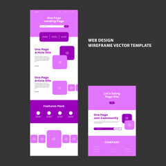 Web design wireframe template for business modern flat vector