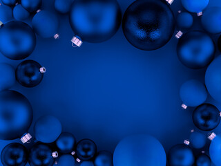 Blue christmas background with copy space