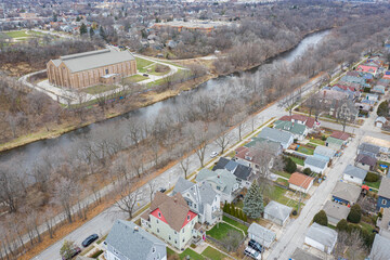 Milwaukee WI corner of E Locust St and Newhall St November 30 2020. Featuring the Milwaukee River...