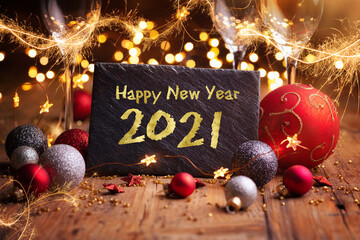 Happy New Year 2021 - Greeting Card - Silvester Party
