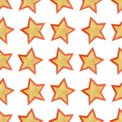 Seamless pattern merry christmas, new year from stars.