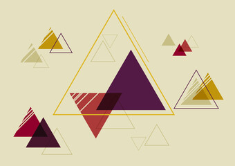 Triangle shape geometric vintage background or backdrop