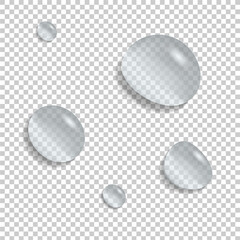 Water drops realistic. Water drops isolated vector.

