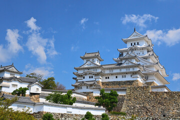 姫路城と快晴の青空