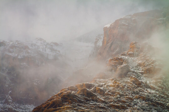 The Snow Covered Peaks of Rainbow Mountain, Red Rock Canyon NCA, Las Vegas, Nevada, USA
