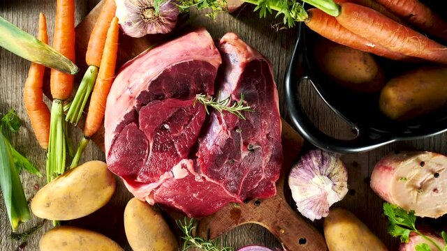 raw beef and vegetable