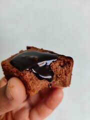 hand holding chocolate