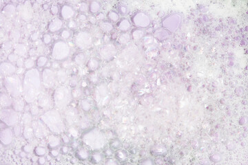 The bubbles of the shampoo. Texture and background for the magazine. The view from the top