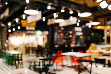 Blurred restaurant background. No focus background with bokeh (selective no focus)
