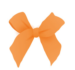 Yellow realistic bow for the holidays. Vector illustration isolated on white background.