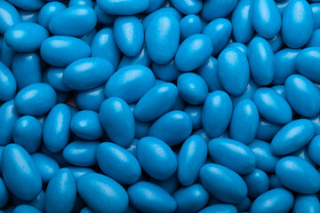 lots of colored sweet pills, sweet beans